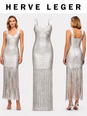 HÉRVÉ LÉGER The Metallic Alba Gown
